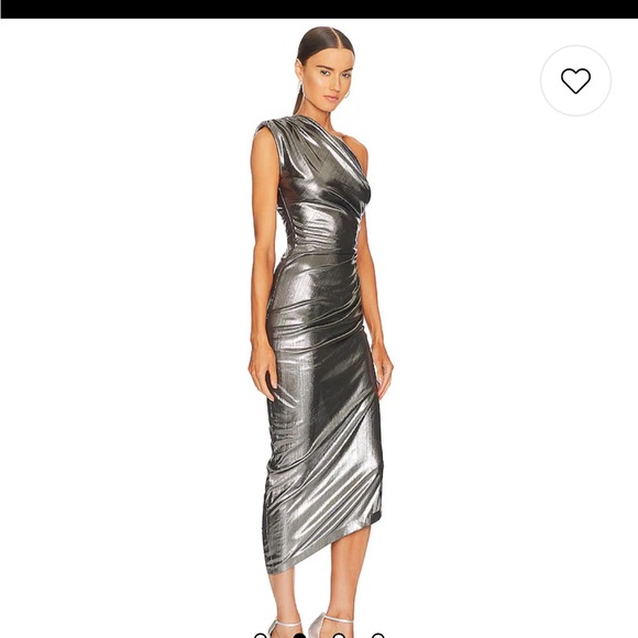 Smyth pewter one shoulder dress - Picture 3 of 7